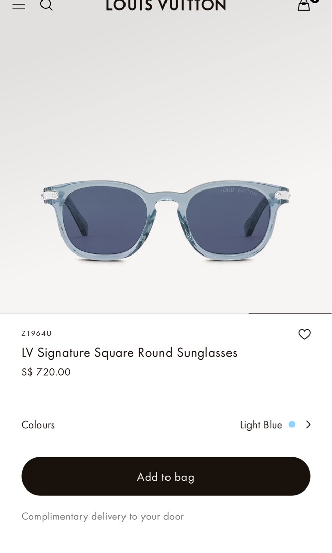 LV Signature Square Round Sunglasses