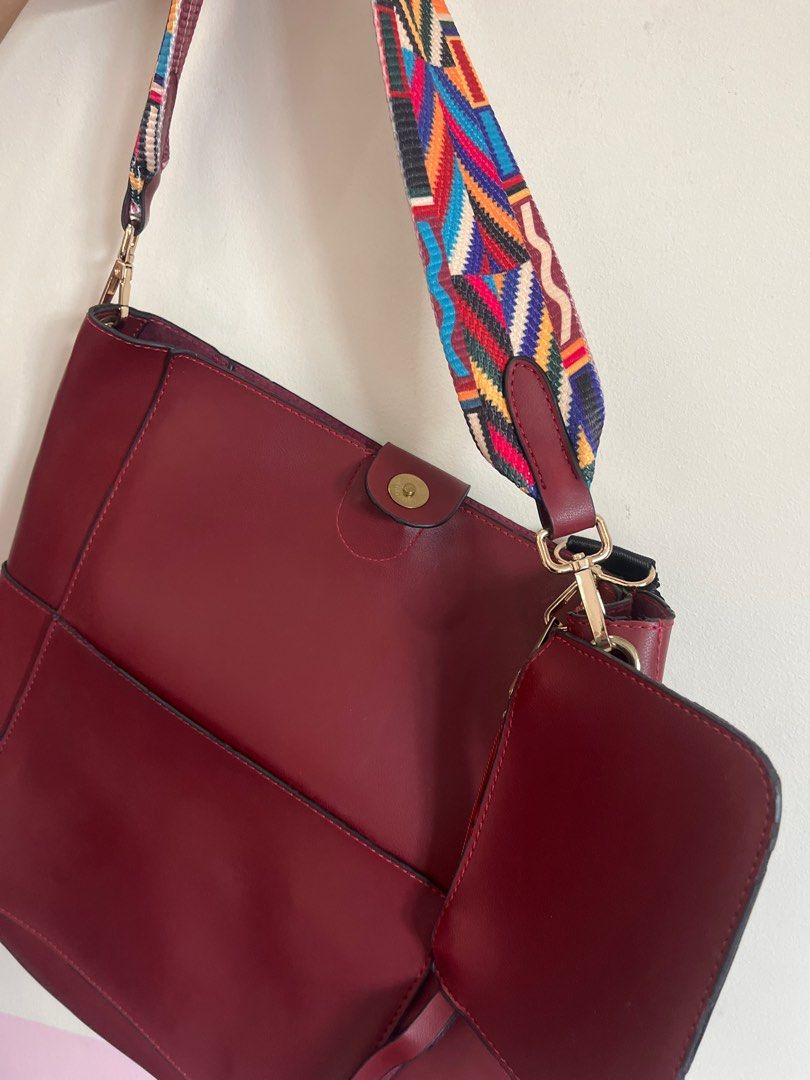 Maroon Bag Women s Fashion Bags Wallets Shoulder Bags on
