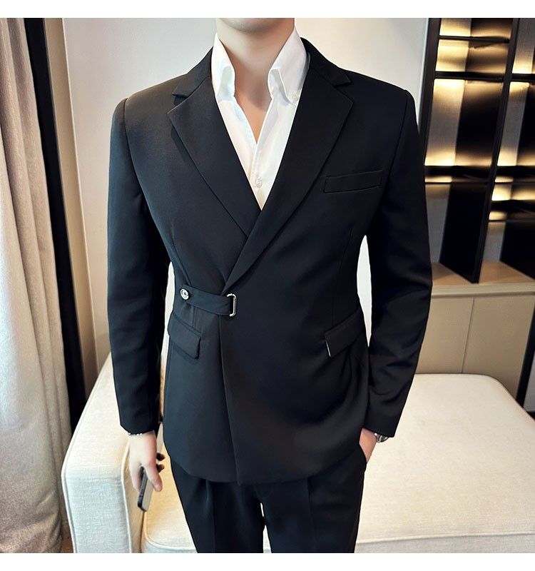 Mens black and sales white suit jacket