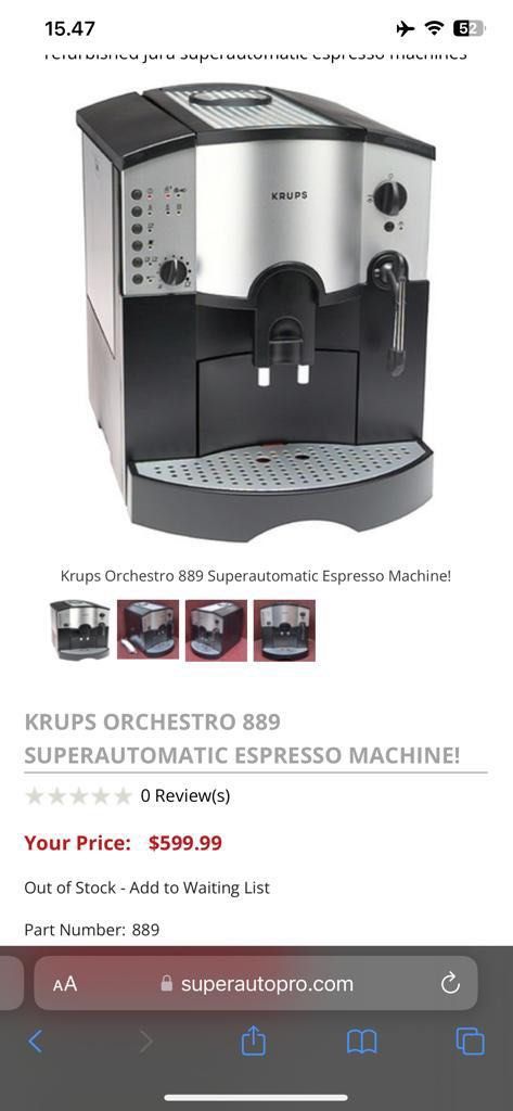 Krups Orchestro 889 Superautomatic Espresso Machine!