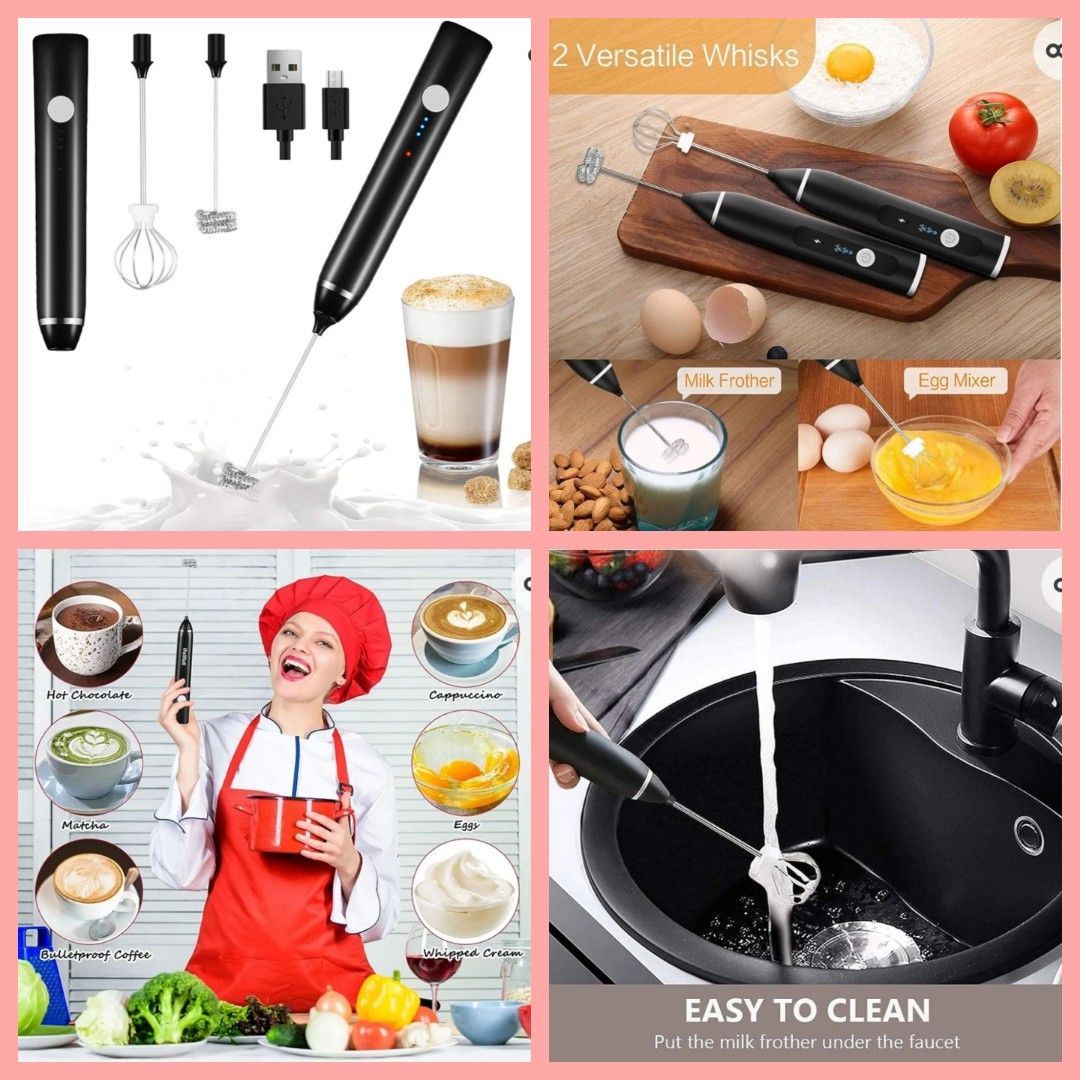 Milk Frother Handheld, Battery Powered Drink Mixer for Matcha Coffee,  Electric Portable Whisk Drink Mixer Mini Foam Maker for Hot Chocolate  Frappe Latte