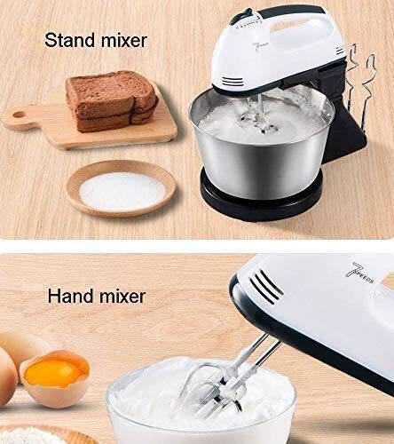 Mua 5-Speed Electric Hand Mixer, 5 Large Mixing Bowls Set, Handheld Mixers  with Whisks Beater, Stainless Steel Metal Nesting Mixing Bowl Measuring  Cups Spoons Kitchen Cake Blender for Prep Baking Supplies trên