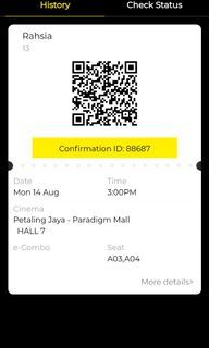 Movie ticket RAHSIA 13