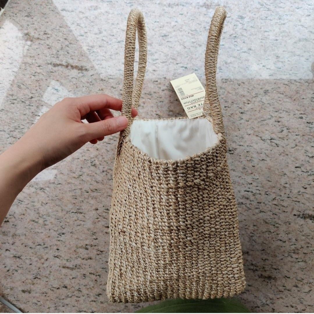 6折] Muji abaca tote bag basket 麻蕉藤籃手挽袋rafia, 女裝, 手袋及