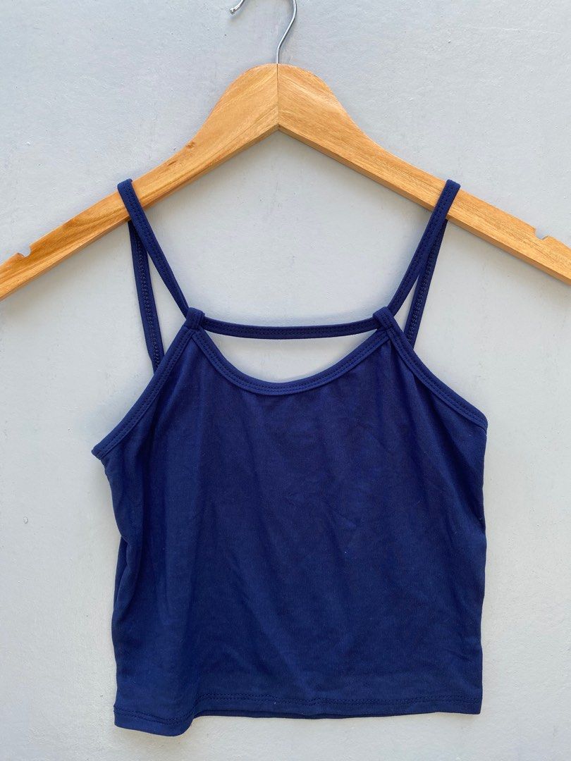Navy Blue Sexy Top Spaghetti Strap Croptop Women s Fashion Tops