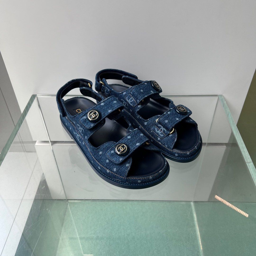 Chanel dad on sale sandals blue