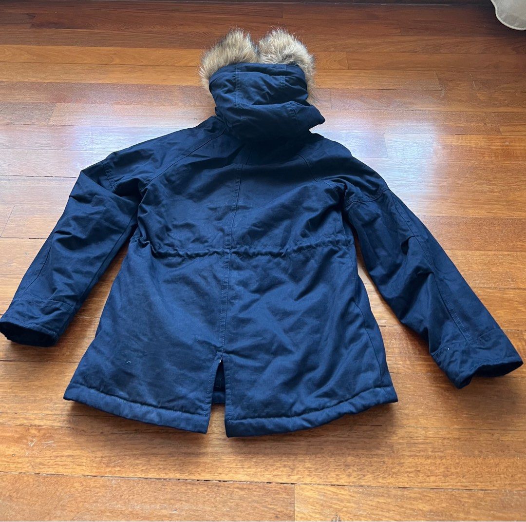 NEXT Heritage Girls Navy Jacket with Detachable Faux fur trim