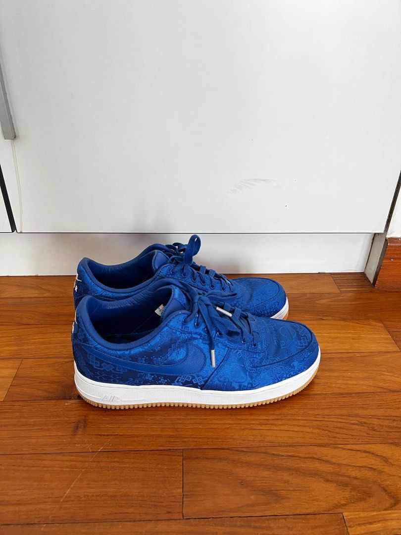 Nike Airforce 1 x CLOT Blue Silk Size US 11 Luxury Sneakers