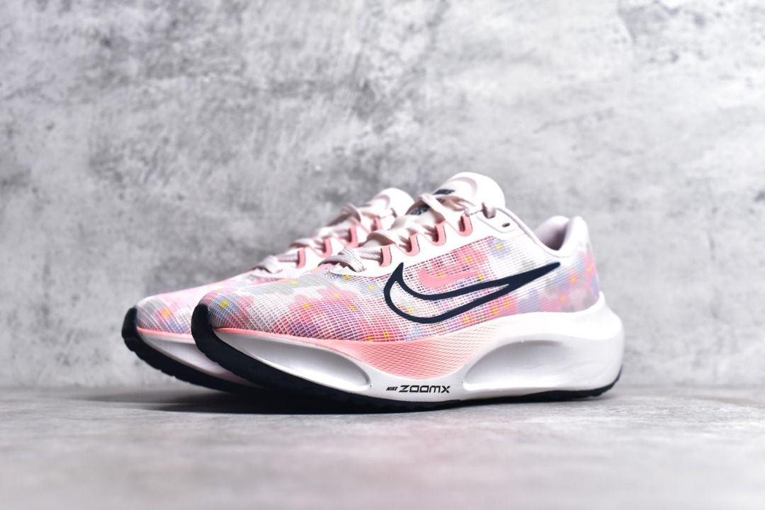 White and pink cheap running shoes