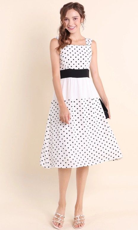 White a line midi dress cheap