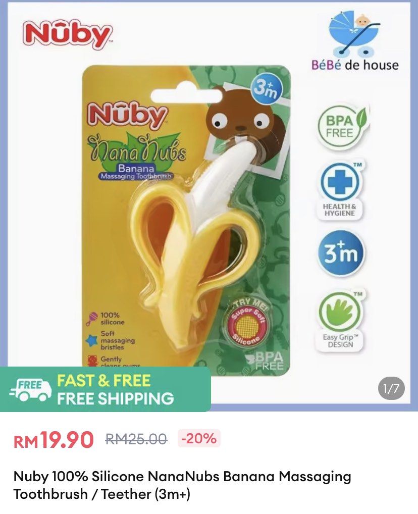 Nuby banana teething toothbrush cheap