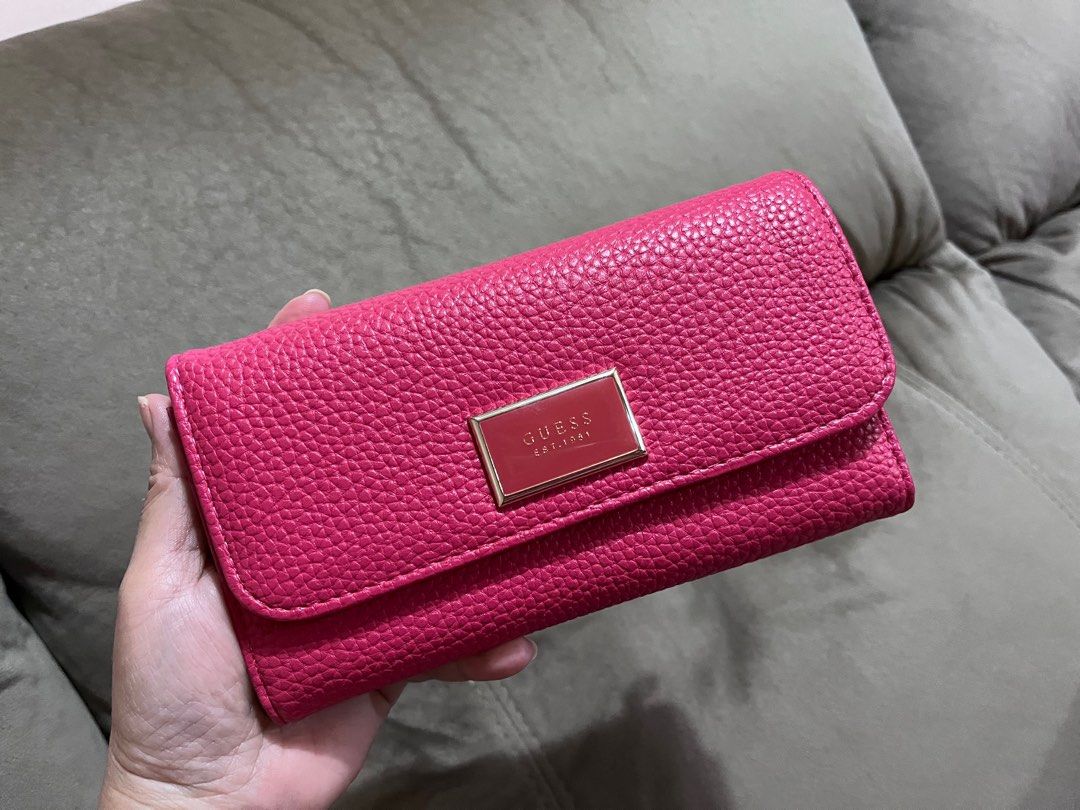Hot pink guess wallet Clearance