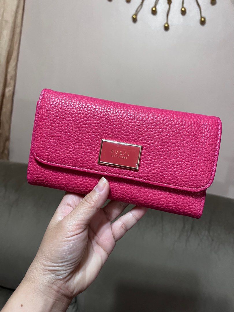 Hot pink guess wallet Clearance