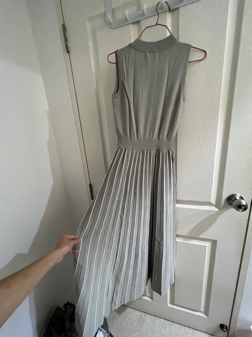 Knitted Stripe Pleat Dress