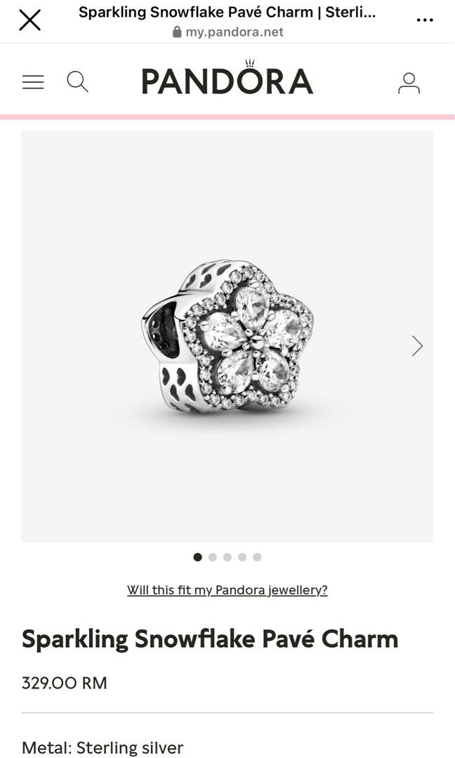 Pandora Sparkling Snowflake Pave Charm Women s Fashion Jewelry