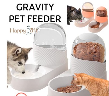 Pet Feeder and Water Food Dispenser Automatic for Dogs Cats, 100% BPA-Free,  Gravity Refill, Easily Clean, Self Feeding for Small Large Pets Puppy