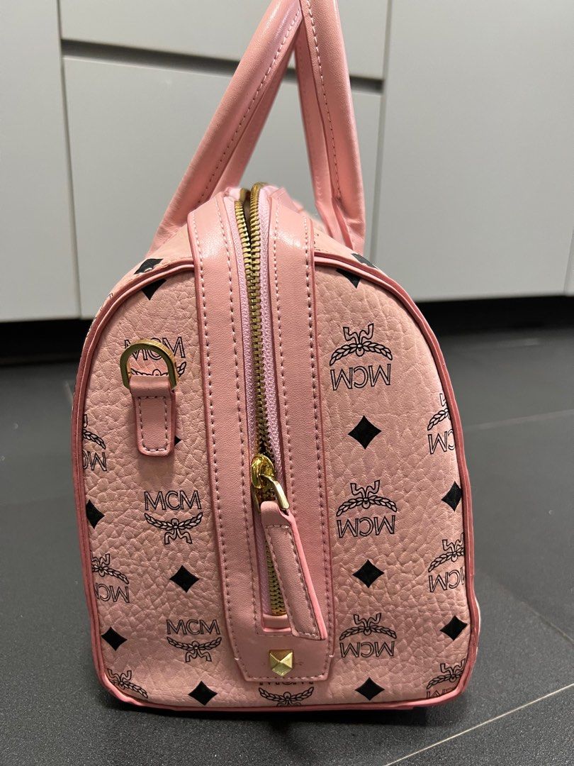 Mcm duffle new arrivals bag pink