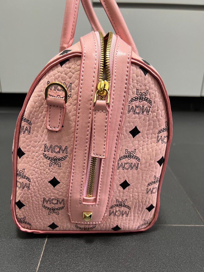 Pink MCM Boston bag