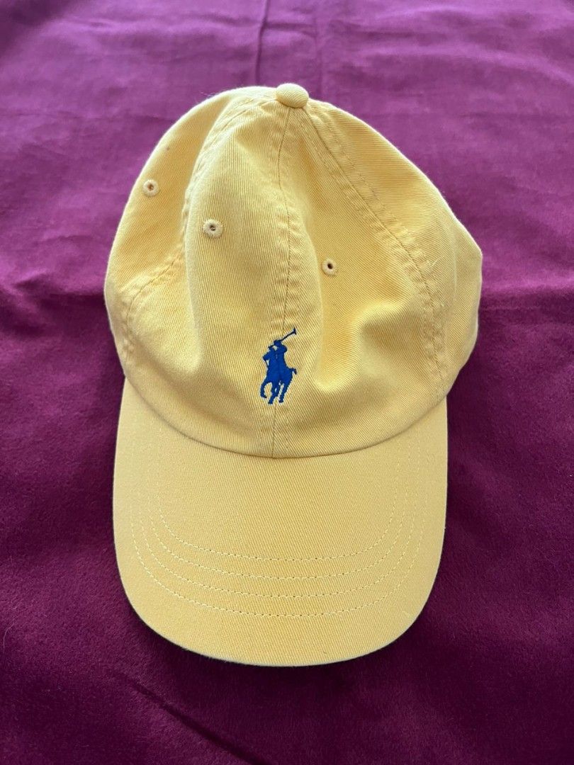 Purple polo hat with yellow horse clearance