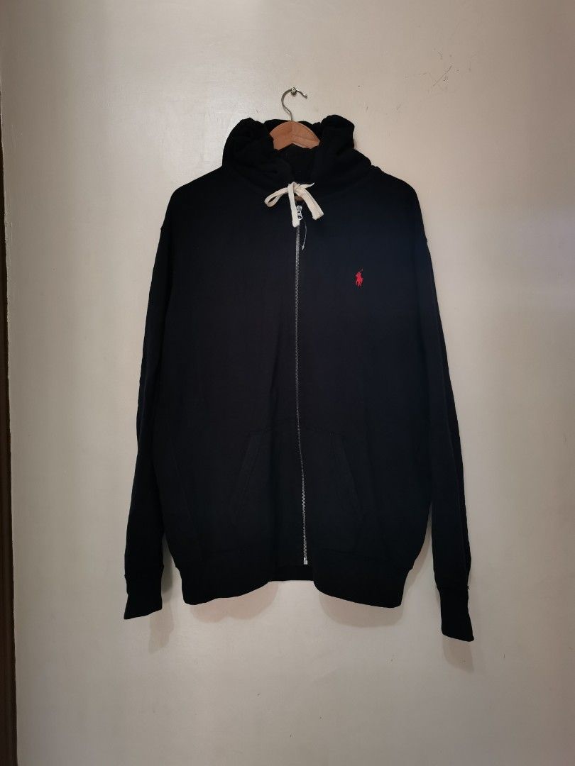 Black polo hoodie red horse shop