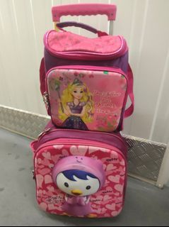 Pororo stroller backpack bag with barbie lunch bag