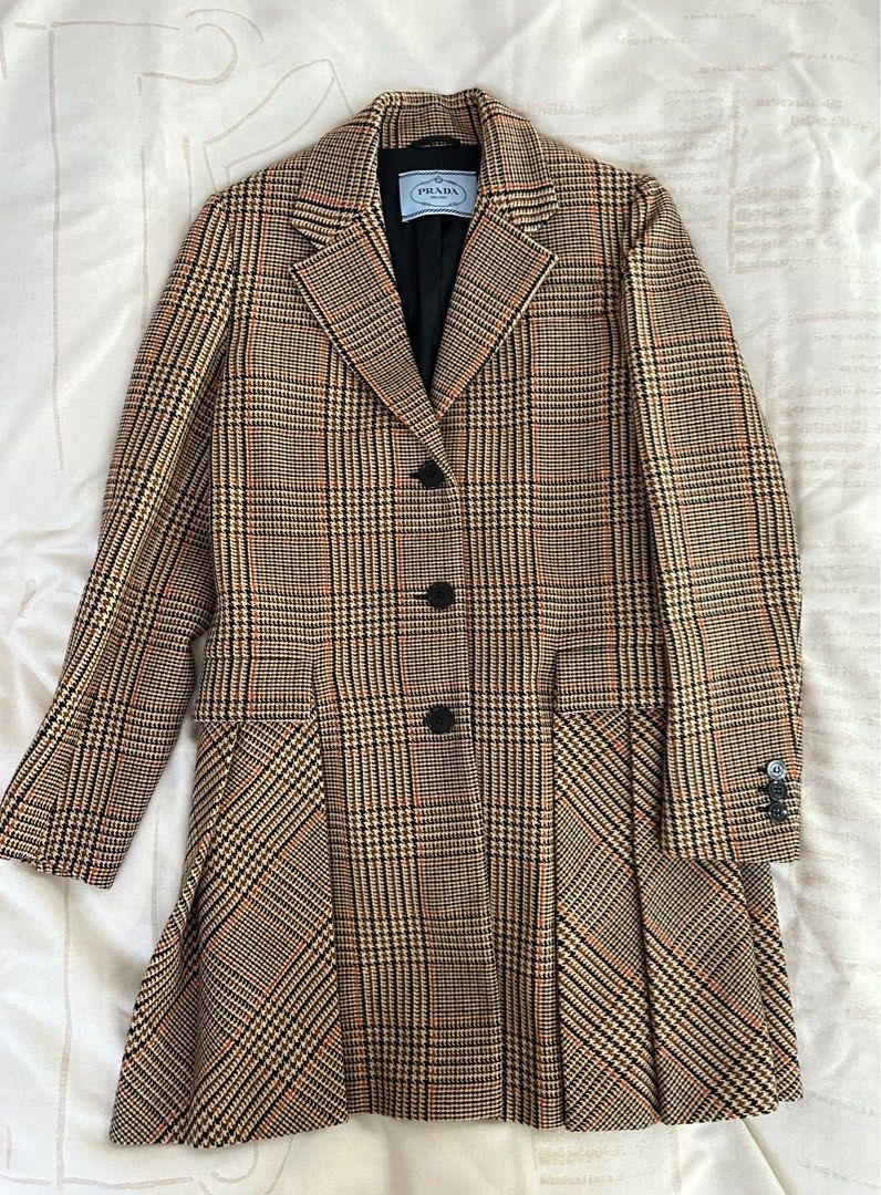 Prada houndstooth shop coat