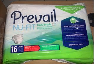 Prevail adult brief diapers extra abs medium pack of 16