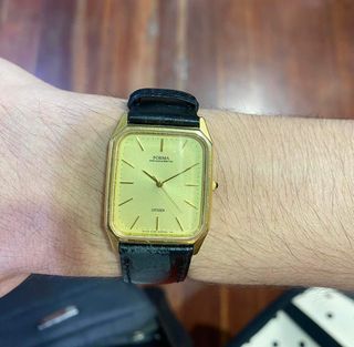 CLEAN RARE Citizen Forma Tank Gold Plated Vintage Watch