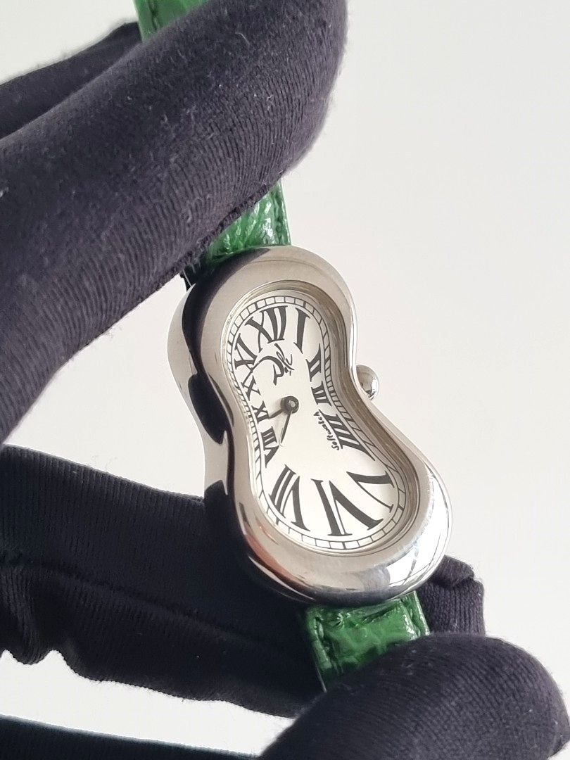 RARE SALVADOR DALI EXAEQUO SOFTWATCH SOFT WATCH QUARTZ NOT CARTIER CRASH GREY DIAL 3
