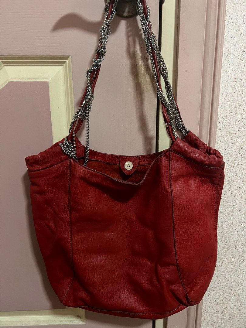 red banana republic tote bag (Category: Tote Bags) located in Quezon City. Submitted by second___life (Listing ID 1248851894, Image 1). Description: red leather banana republic tote bag for sale! some damaged chains on the handle, but nothing that can’t be fixed some stains on the leather rfs: doesn’t match the rest of my closet now.