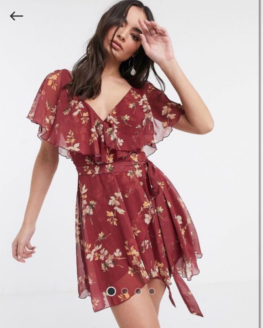 Cape back dipped hem mini dress online