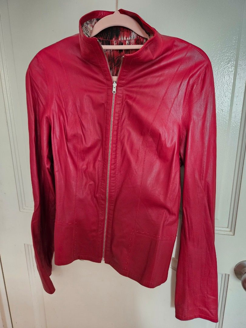 Red sales leather clothes