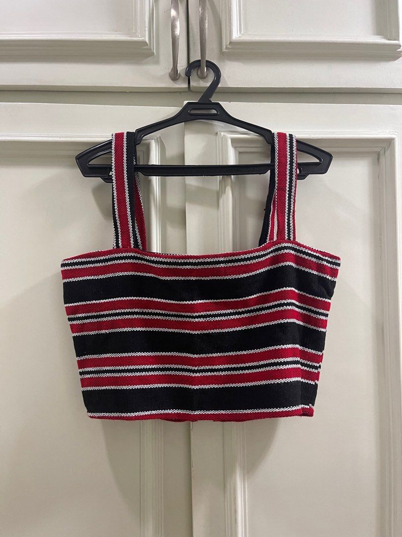 Reversible two way sleeveless crop top with ethically sourced fabric on