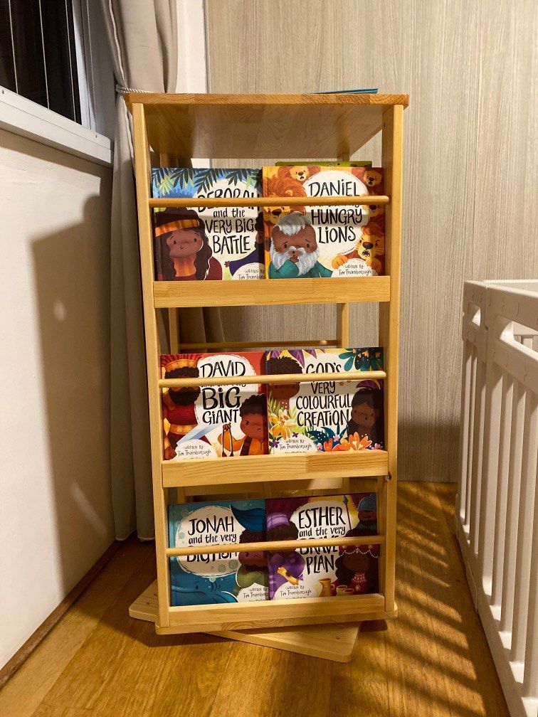 Swing Bookcase Rotating Bookshelf display montessori toppingskids swing bookcase ...