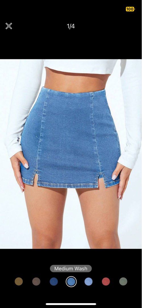 Shein Denim Shorts (Category: Shorts) located in Binan City. Submitted by rdeclutter (Listing ID 1248667576, Image 1). Description: Orig price in the app 536php Waist: 22-24, Stretchable Never used Rfs: too tight on me .