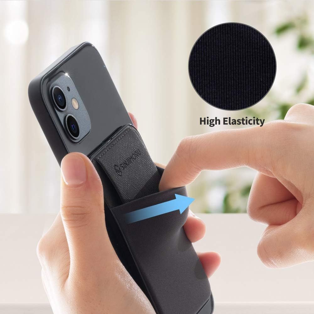 Sinjimoru Privacy Cover Magnetic Card Holder, Magnetic Phone Wallet Stick  on as Credit Card Holder for Apple MagSafe Compatible with iPhone 12/13/14  Series. M-Flap Black (M-Flap Black) (Wallet for Magsafe), Mobile Phones