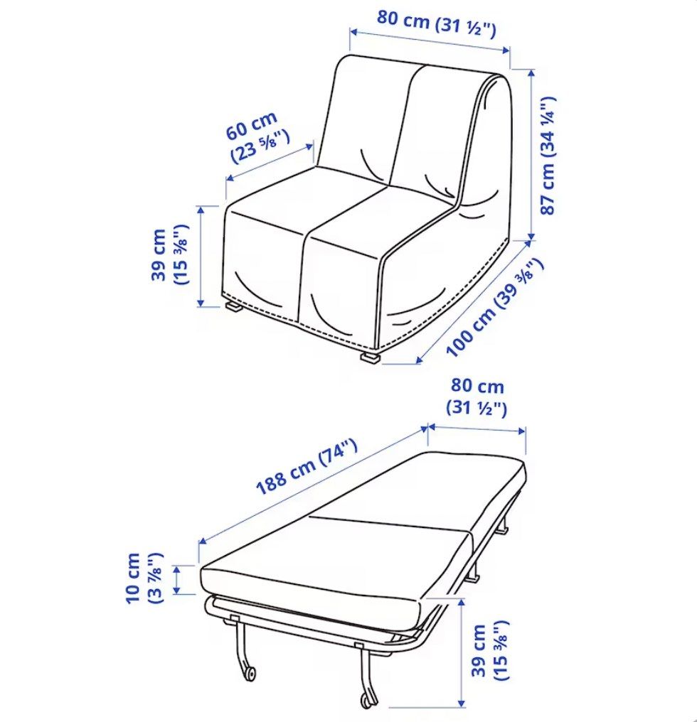 Ikea LYCKSELE Sofa Bed *complete set*, Furniture & Home Living ...