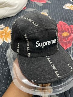 Supreme Logo Stripe Jacquard Denim Camp Cap Brown - FW20 - US