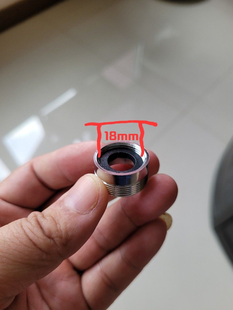 Thread Adapter (Category: Home Improvement Tools & Accessories) located in Singapore. Submitted by stevenheng72 (Listing ID 1248708462, Image 3). Description: Specifications : Name: Water Tap Adapter Color: Silver Both size are fine thread Pls check before buy, no refund. Size: 18mm -22mm Size: 20mm - 22mm Each $2.00 Quantity: 18mm - 22mm = 1pcs 20mm - 22mm = 1pcs Interested PM me.