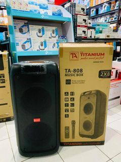 Titanium 5000w Rechargeable Music Box Bluetooth Speaker Wheels With Mic TA808