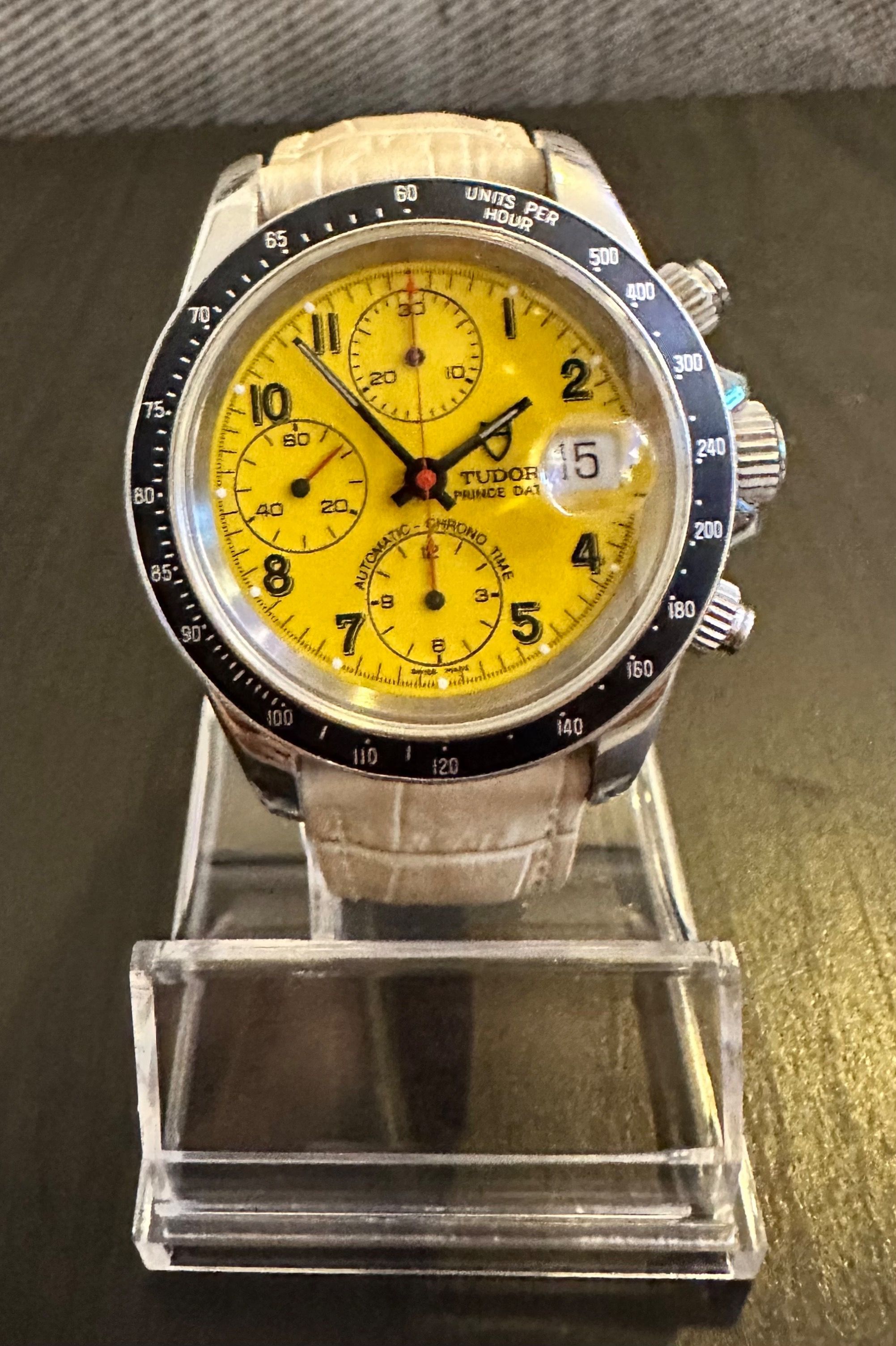 Tudor Prince Date Chronograph Ref 79260P Rare Yellow Dial