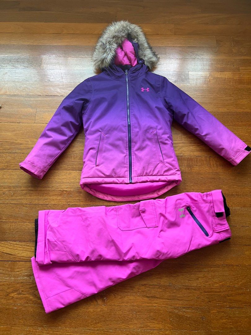 Poivre Blanc Girls' Ski Bib Pant in Pink (Ages 4 - 6)