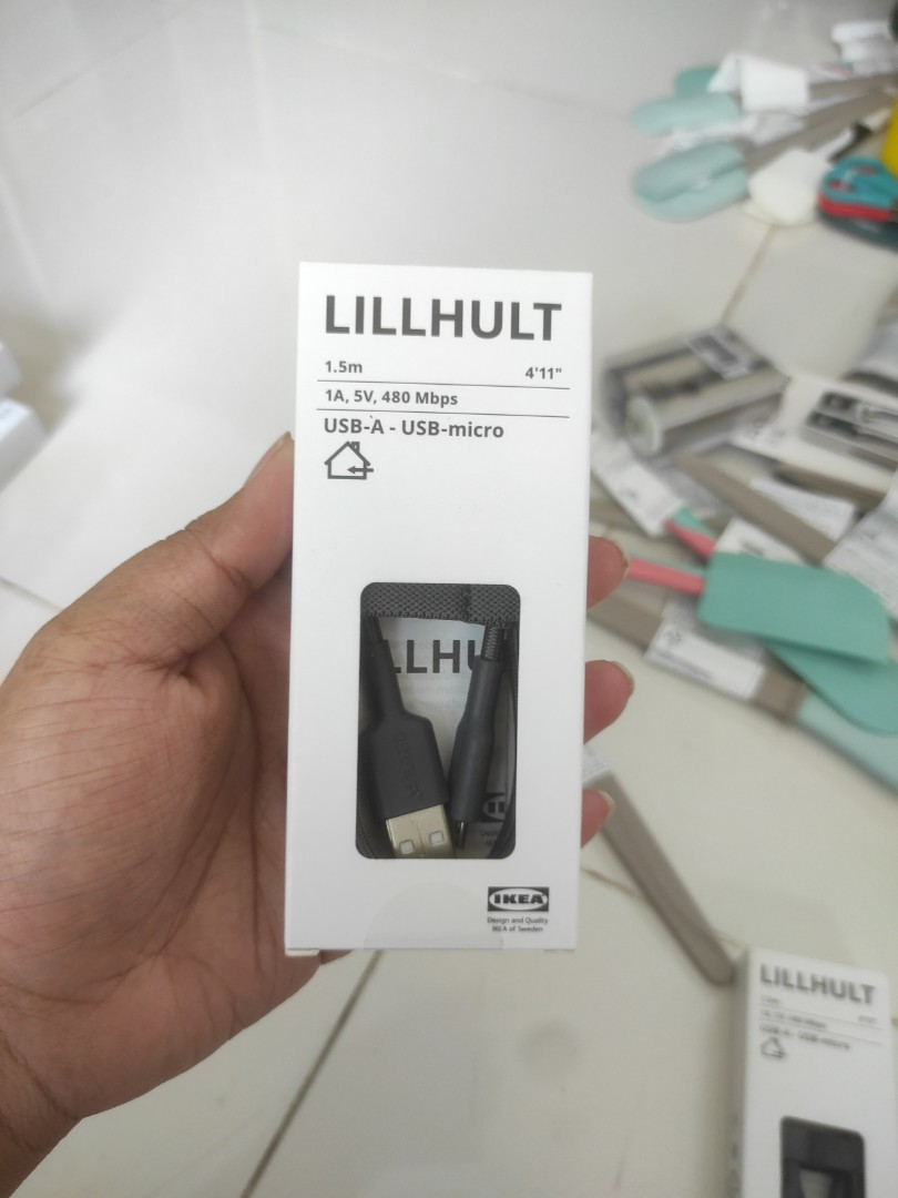 LILLHULT USB-C to USB-C, dark grey, 1.5 m (4'11) - IKEA