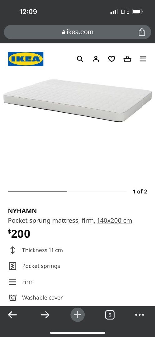 Nyhamn mattress size deals