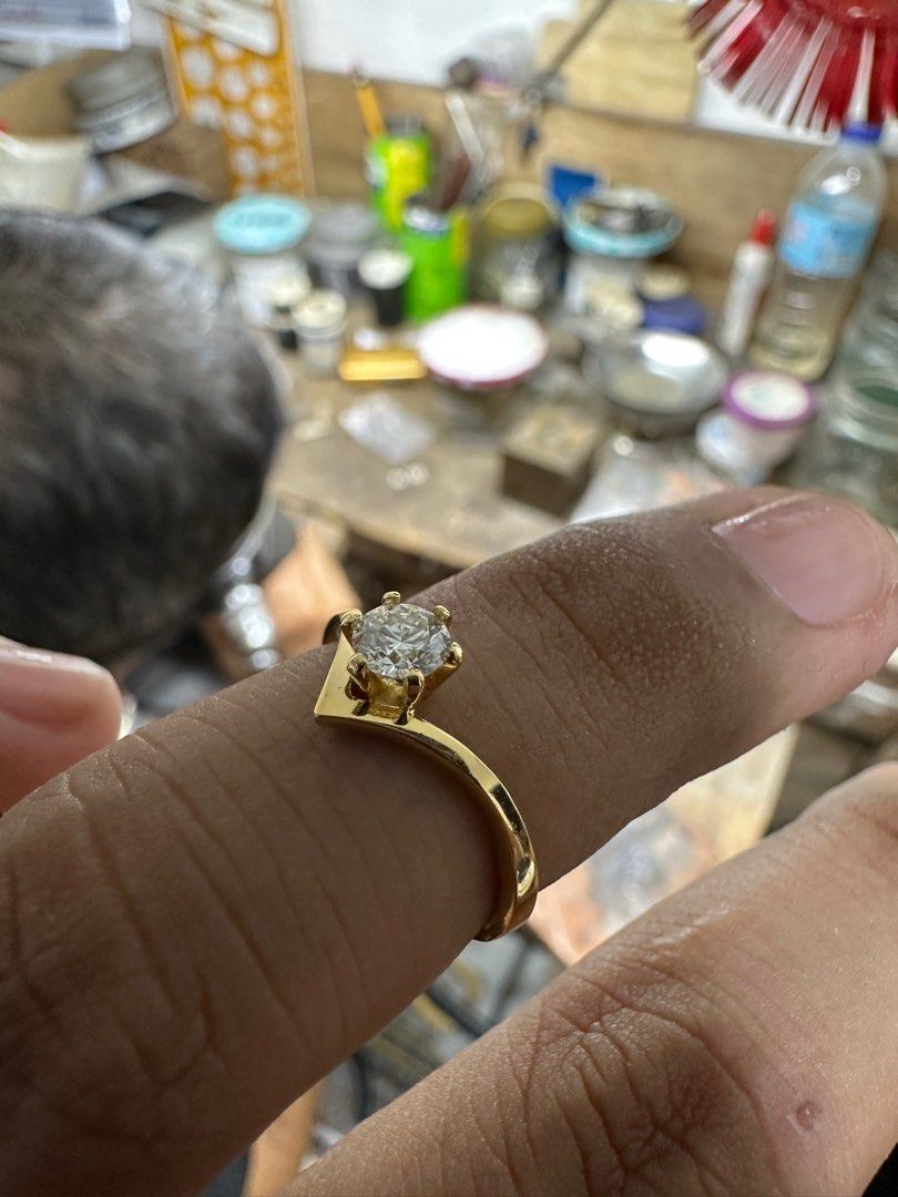 V shaped Genuine Diamond Ring with GIA Certificate (Category: Rings) located in Mandaluyong City. Submitted by emme88 (Listing ID 1248841292, Image 2). Description: P38,500 only fast break sale. (Usually sold at 60k to 70k mall price. With GIA Certificate, genuine, natural diamond. Not lab-grown. (Serial number is inscribed on the stone, you can also check certificate online) 14k solid yellow gold. .33 carats very nice brilliance Natural diamond,