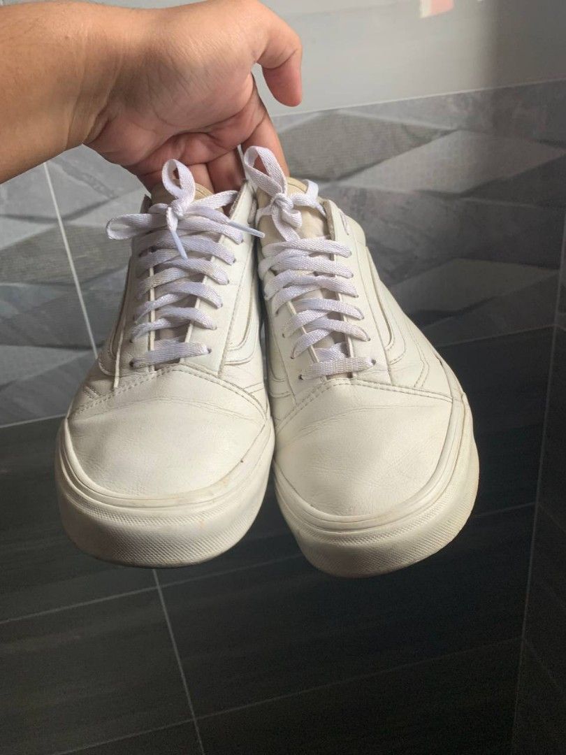 All white lace up vans new arrivals