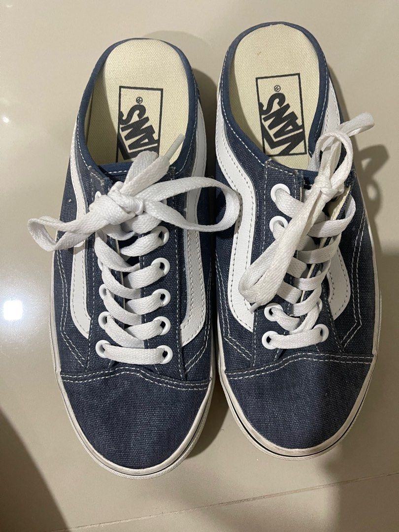 Denim vans hot sale slip ons