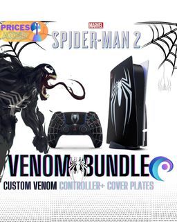 2 Pack PS5 Controller Dualshock Venom Marvel Spider Man Black Skin Decal  Sticker