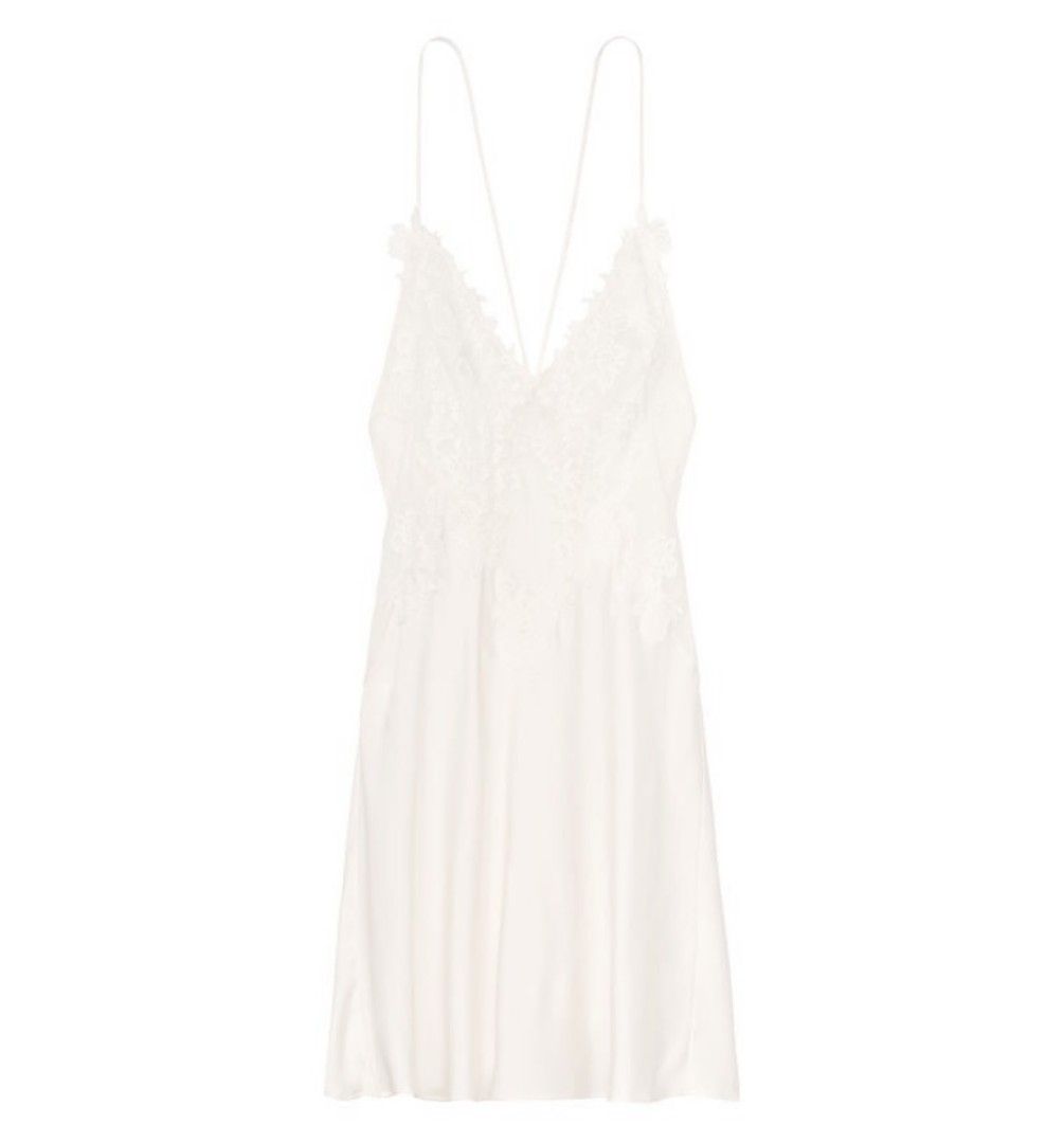 Victoria's Secret Bridal White Lace Top Satin Slip Dress Wedding Nightgown  維多利亞的秘密夢幻白色蕾絲睡裙, 女裝, 連身裙& 套裝, 連身裙- Carousell