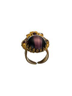Vintage German Ring Enamel with beautiful carving